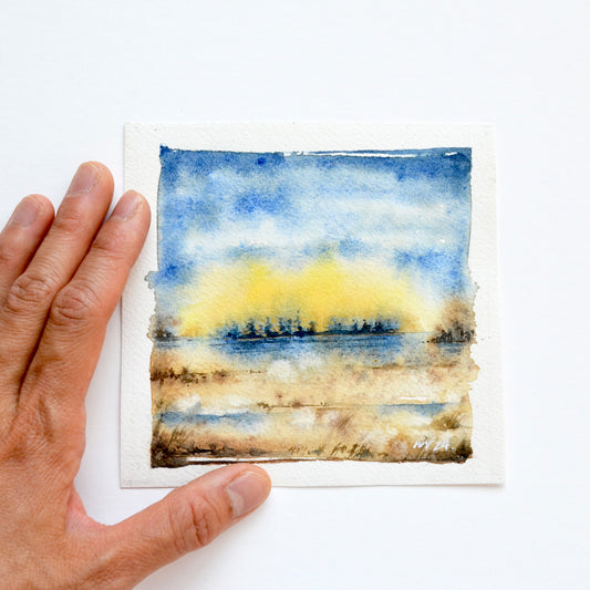 Sunrise in the Fall Meadow | 5"x 5" Original