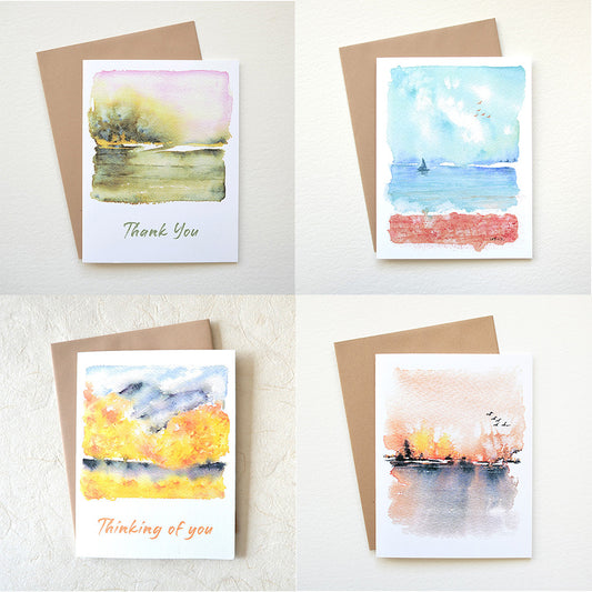 Abstract Landscape 23 | Mixed Greeting Card Set of 8