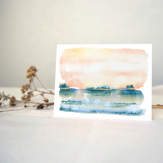 Misty Sunrise in the Meadow | Greeting Card