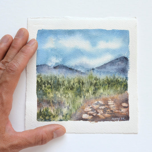 Mountain Forest in the Summer | 5"x 5" Original
