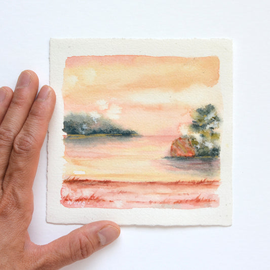 Rock by the Lake | 5"x 5" Original