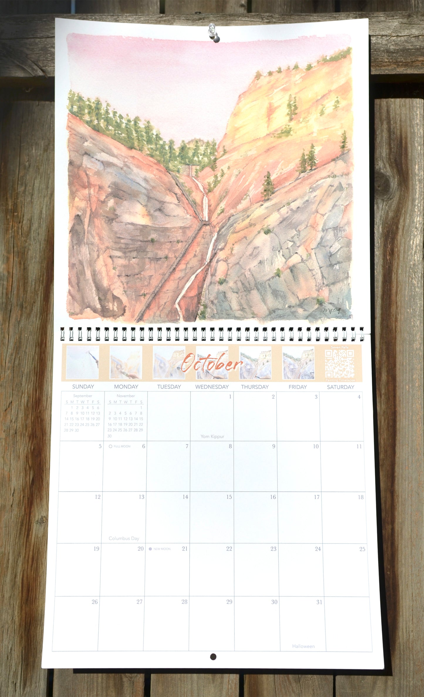 2025 Colorado Springs Landscape Watercolor Wall Calendar 12"x12"