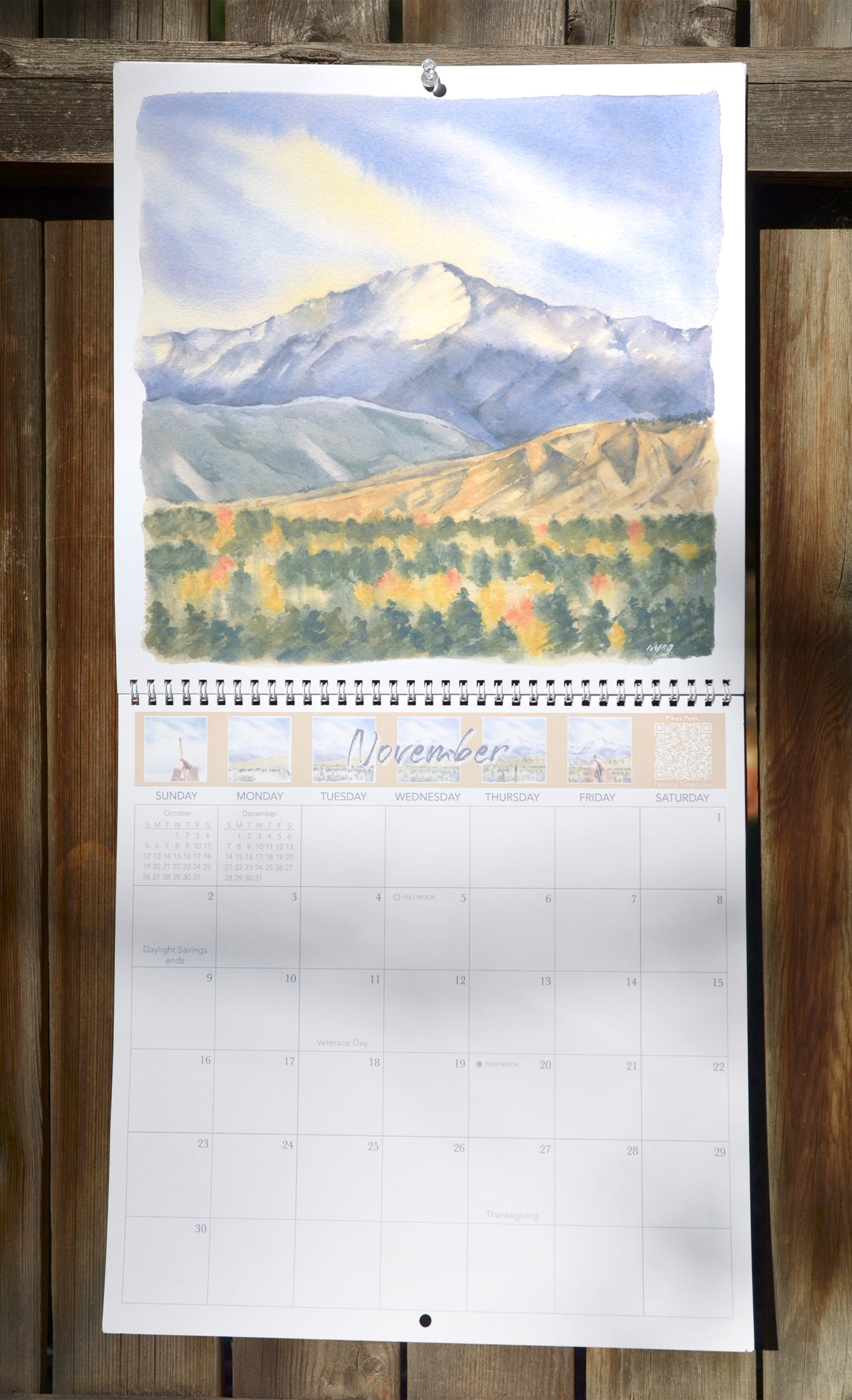 2025 Colorado Springs Landscape Watercolor Wall Calendar 12"x12"