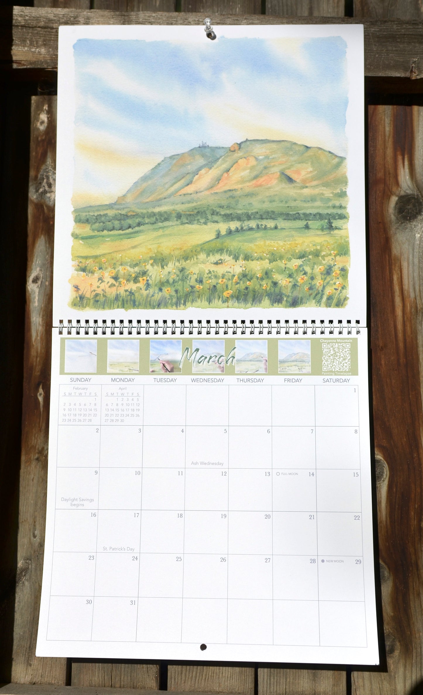 2025 Colorado Springs Landscape Watercolor Wall Calendar 12"x12"