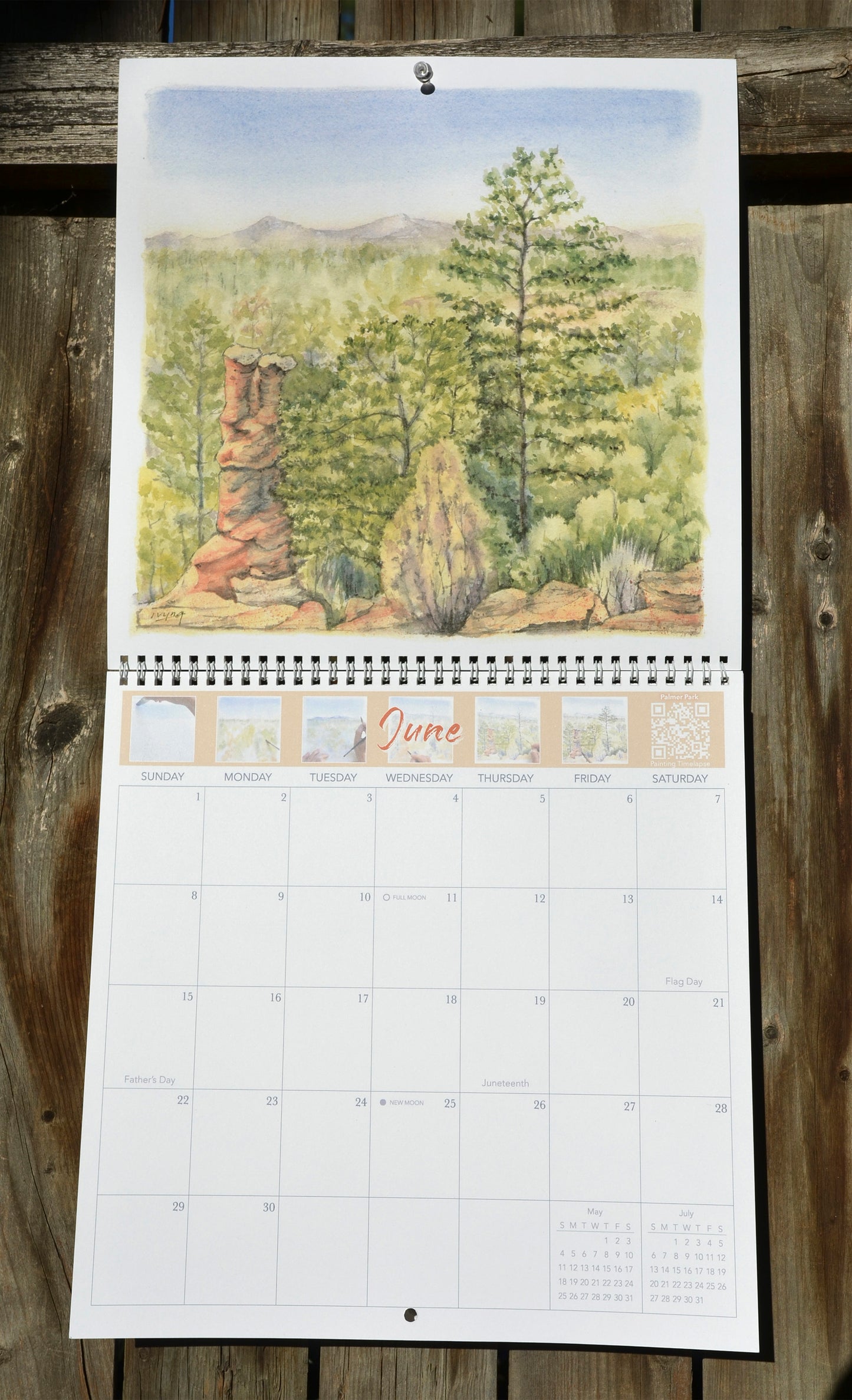 2025 Colorado Springs Landscape Watercolor Wall Calendar 12"x12"