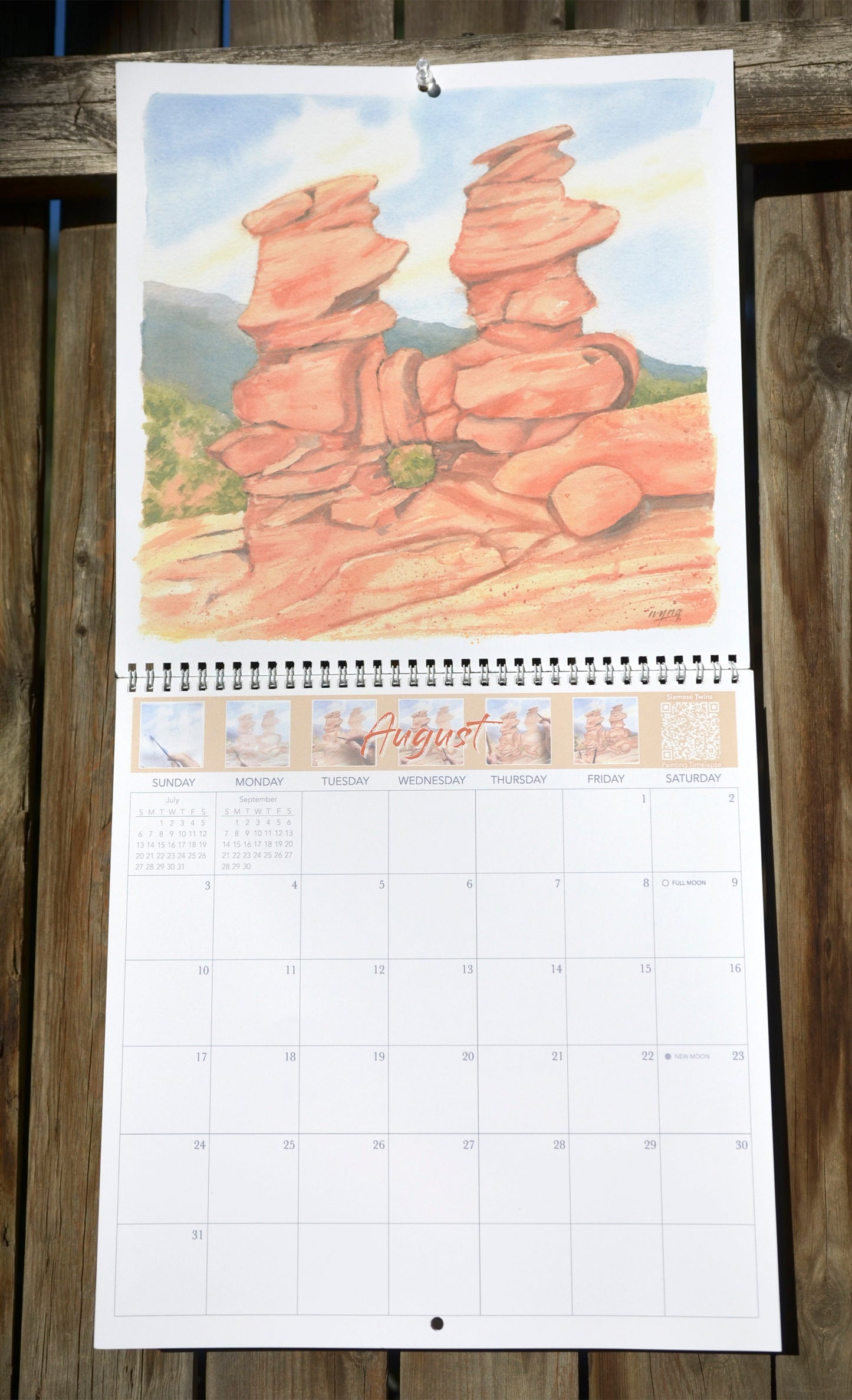 2025 Colorado Springs Landscape Watercolor Wall Calendar 12"x12"