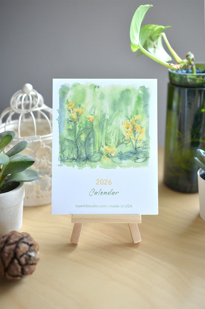 2026 Abstract Landscape Watercolor Desktop Calendar