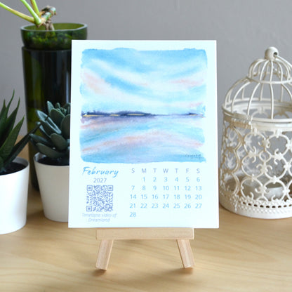 2027 Abstract Landscape Watercolor Desktop Calendar