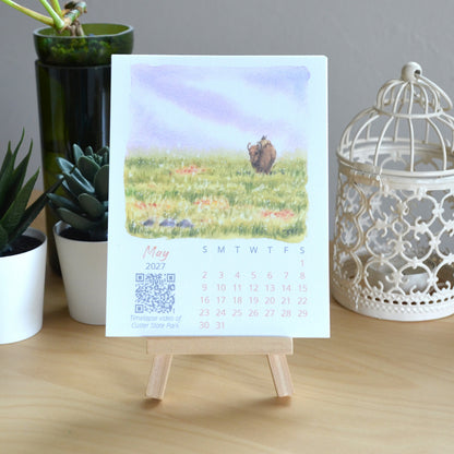 2027 Abstract Landscape Watercolor Desktop Calendar