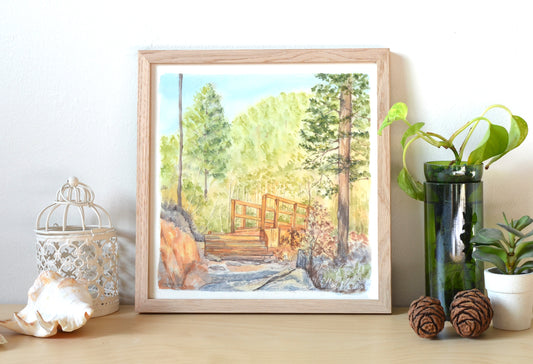 Colorado Springs Original Watercolor | Seven Bridges |  10"x10"