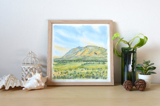 Colorado Springs Original Watercolor | Cheyenne Mountain |  10"x10"