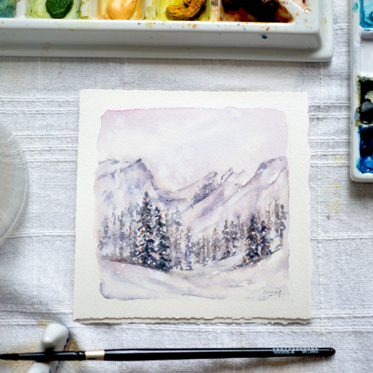 Winter Snow at Rocky Mountain National Park | 5"x 5" Original