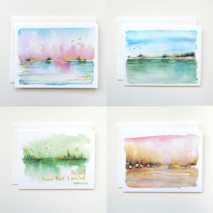 Abstract Landscape 02 | Mixed Greeting Card Set or 4