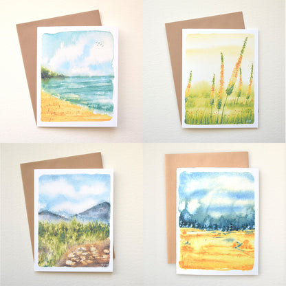 Abstract Landscape 05 | Mixed Greeting Card Set of 4