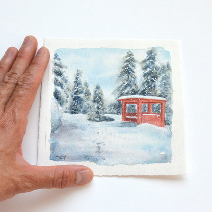 Christmas in Mussoorie | 5"x 5" Original