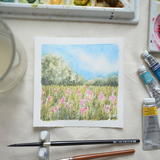 Milkweeds in the Field | 5"x 5" Original