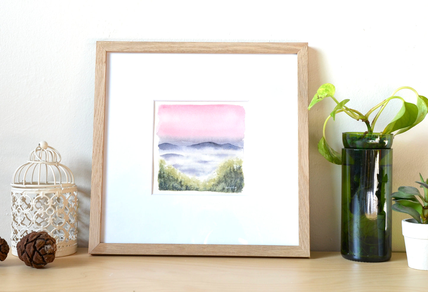 Mountain Sunrise in Monsoon | Original Watercolor | 5"x 5"